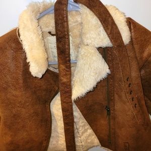 Faux leather/lamb/fur girls jacket